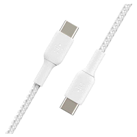 slide 7 of 21, Belkin Usb-C-To-Usb-C Braided Cable, 3.3', White, Cab004Bt1Mwh, 1 ct