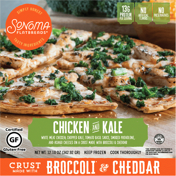 slide 1 of 1, Sonoma Pizza, Gluten Free, Chicken and Kale, 12.1 oz