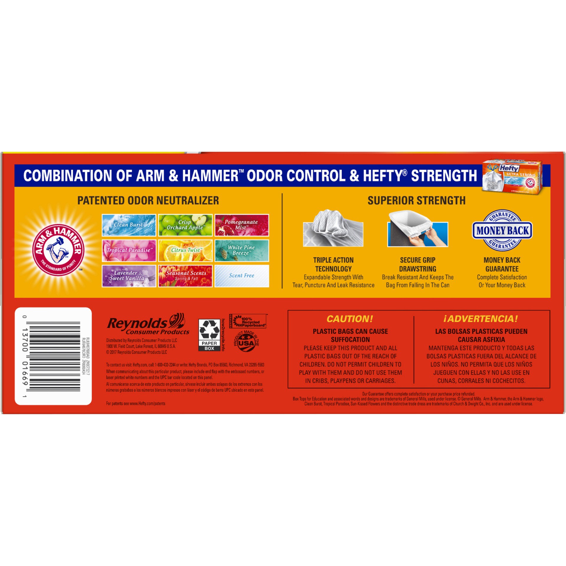 slide 5 of 6, Hefty Ultra Strong Scent Free Tall Drawstring 13 Gallon Kitchen Bags, 80 ct