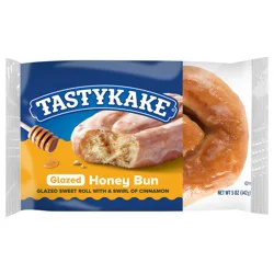 Tastykake Glazed Honey Bun, Individually Wrapped Pastry Snack, 5 oz