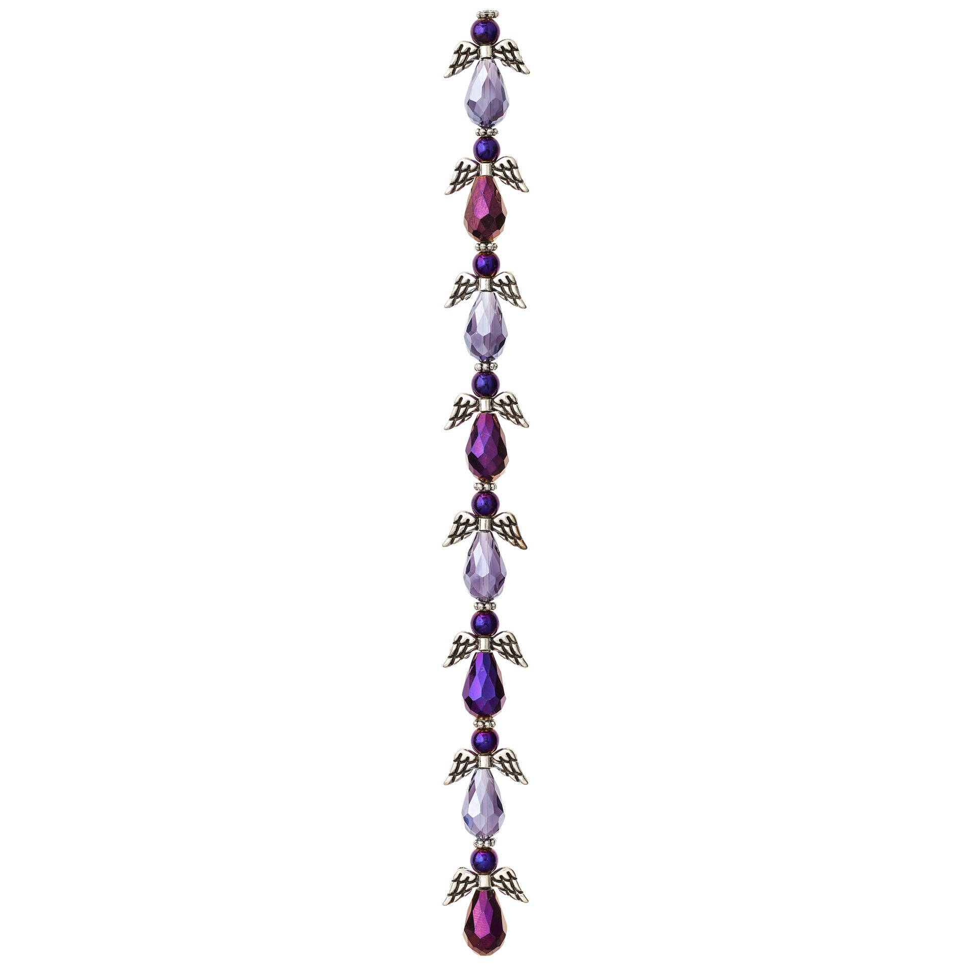 slide 3 of 3, Purple Mix Glass & Metal Angel Beads By Bead Landing, 19 mm