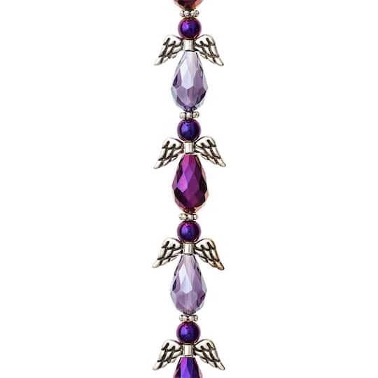 slide 1 of 3, Purple Mix Glass & Metal Angel Beads By Bead Landing, 19 mm