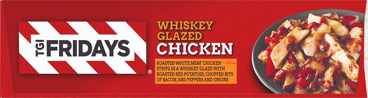 slide 5 of 10, T.G.I. Friday's Whiskey Glazed Chicken with Roasted Red Potatoes, Bits of Bacon, Peppers & Onions Frozen Meal, 12 oz Box, 312 g