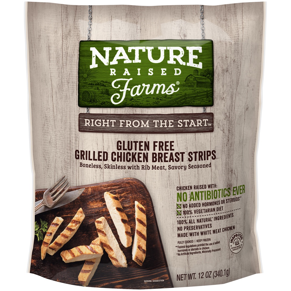 slide 1 of 1, Nature Raised Farms Gluten Free Grilled Chicken Strips, 12 oz