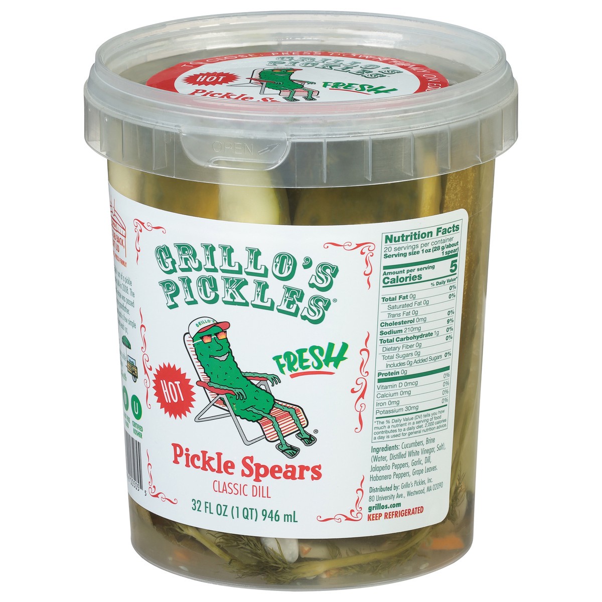 slide 9 of 9, Grillo's Pickles Pickle Spears, 32 fl oz