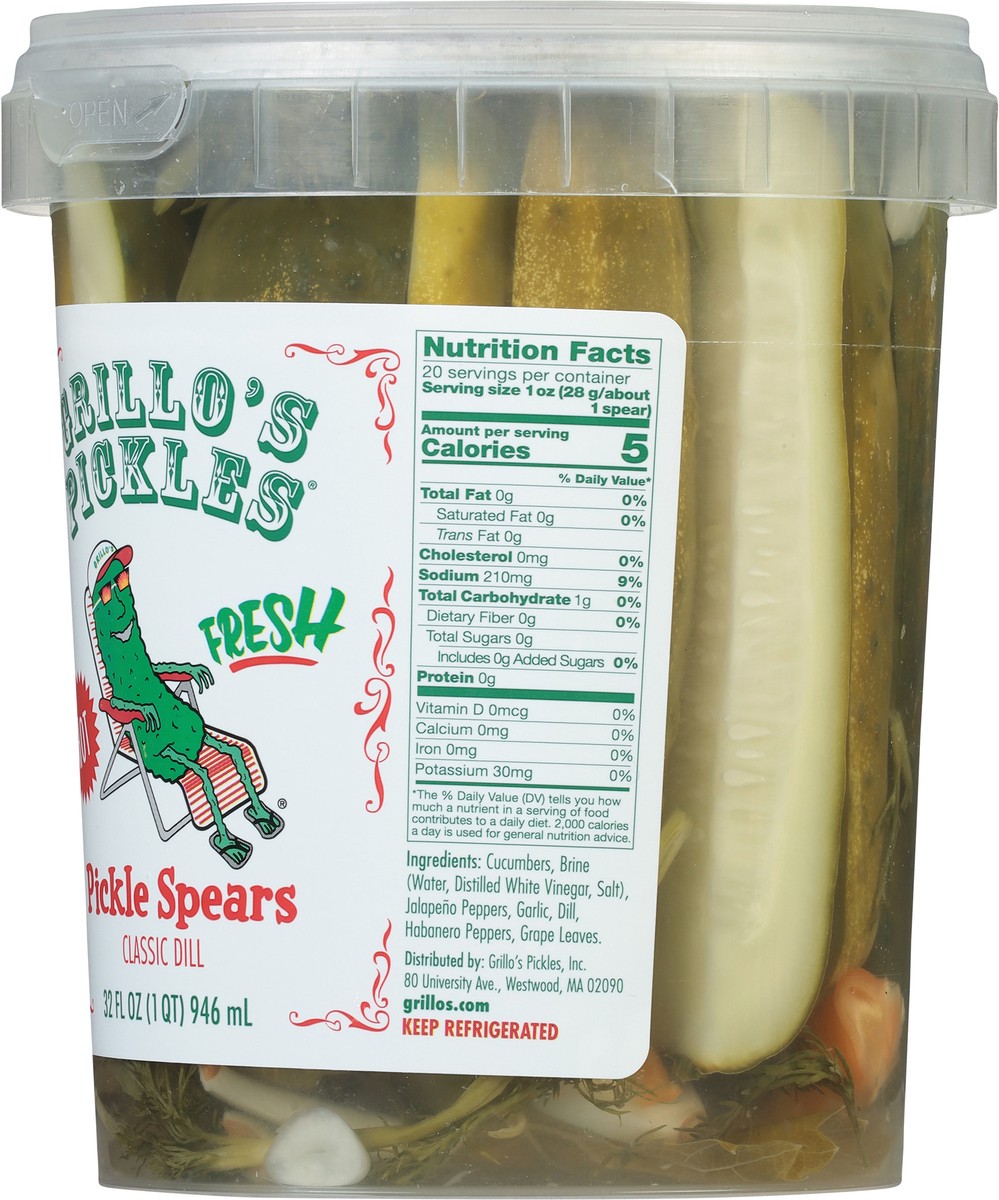 slide 5 of 9, Grillo's Pickles Pickle Spears, 32 fl oz