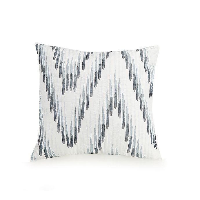 slide 1 of 1, Jessica Simpson Embroidered Ikat Square Throw Pillow - Blue, 1 ct