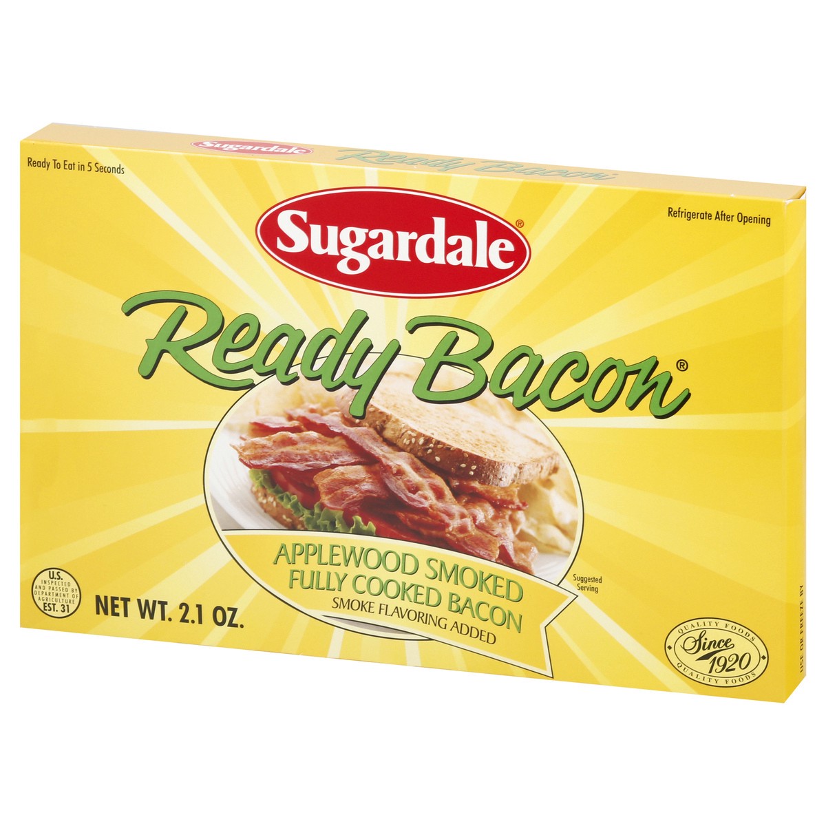 slide 2 of 10, Sugardale Fully Cooked Bacon, 2.1 oz