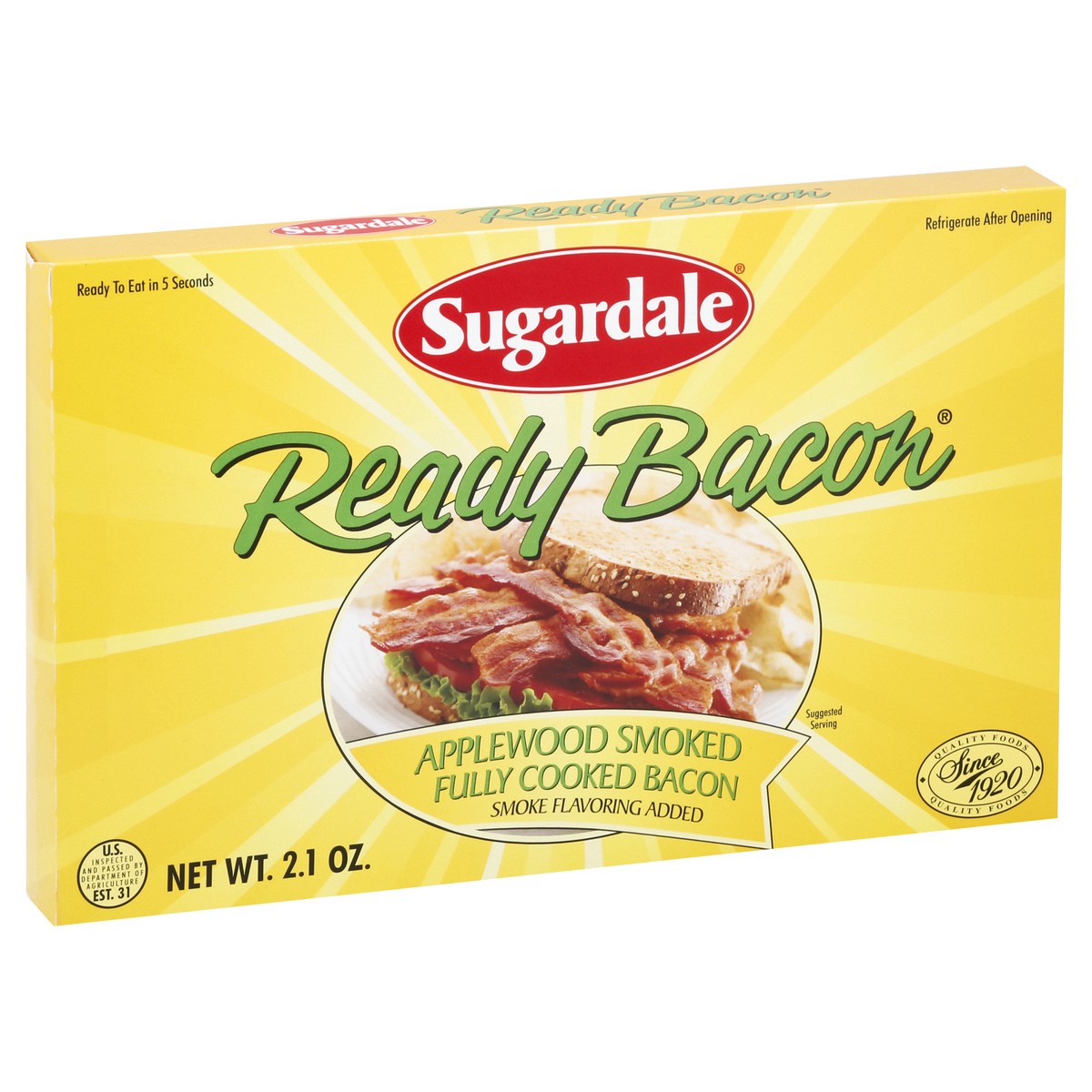 slide 3 of 10, Sugardale Fully Cooked Bacon, 2.1 oz