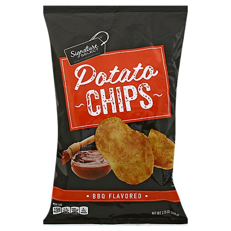 slide 1 of 1, Signature Select Potato Chips Bbq Flavor, 7.75 oz