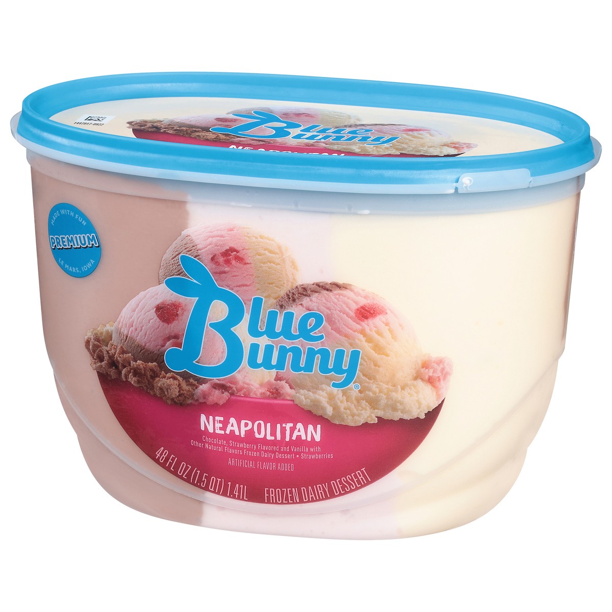 slide 7 of 9, Blue Bunny Premium Neapolitan Frozen Dessert, 48 fl oz, 48 fl oz