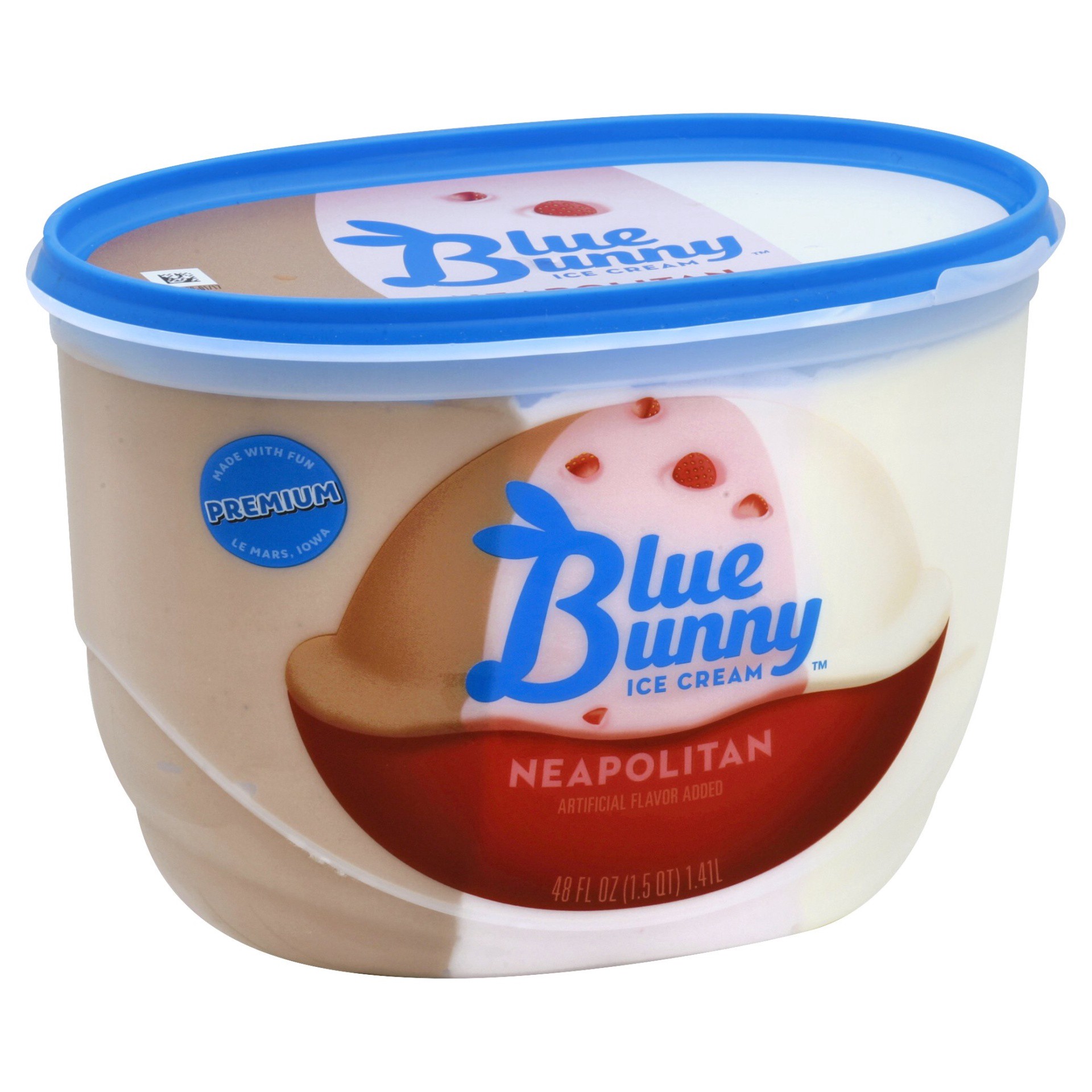 slide 1 of 9, Blue Bunny Premium Neapolitan Frozen Dessert, 48 fl oz, 48 fl oz