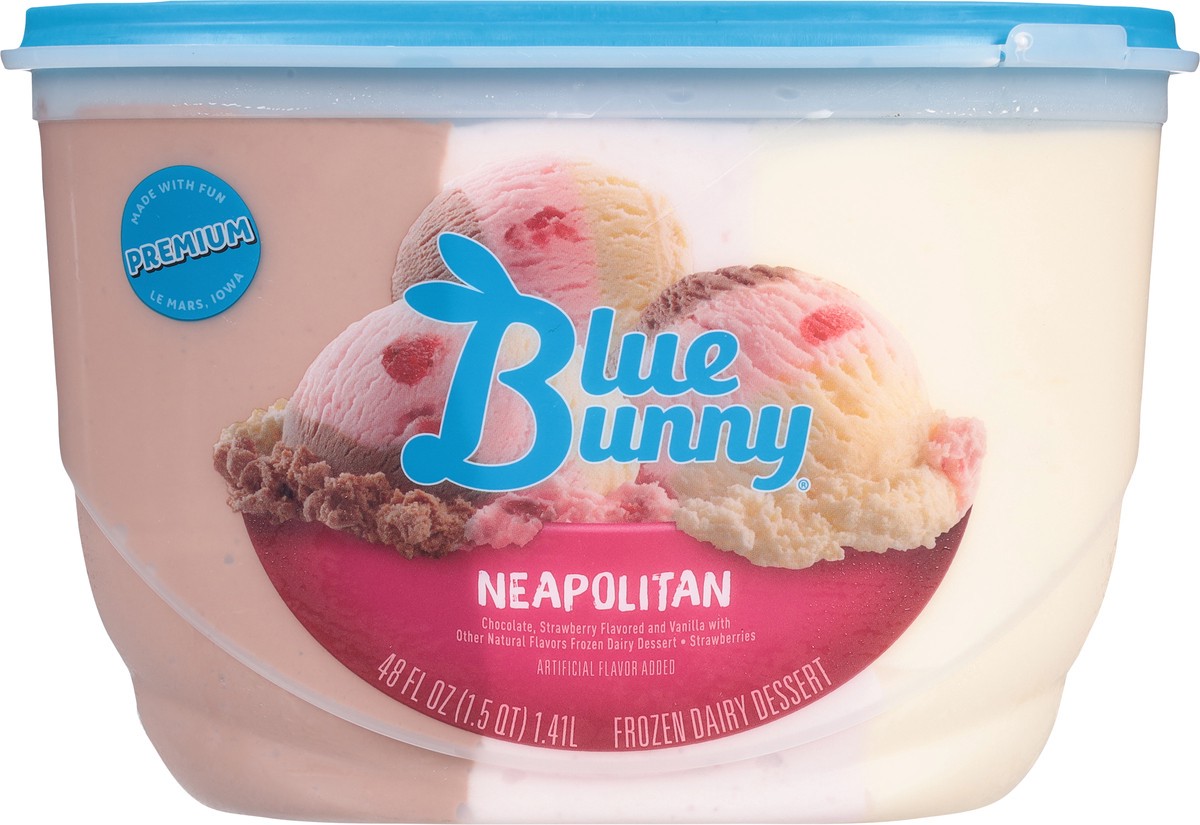 slide 8 of 9, Blue Bunny Premium Neapolitan Frozen Dessert, 48 fl oz, 48 fl oz