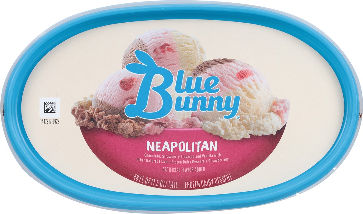 slide 2 of 9, Blue Bunny Premium Neapolitan Frozen Dessert, 48 fl oz, 48 fl oz