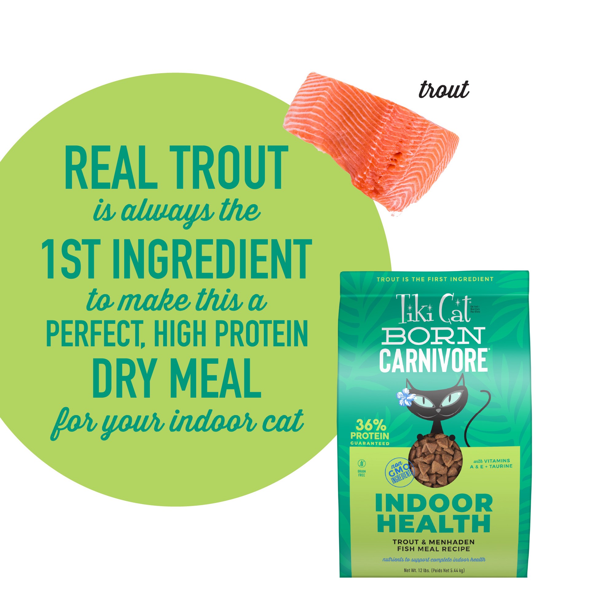 slide 5 of 9, Tiki Cat Essentials Trout and Menhaden Fish Meal Recipe Dry Cat Food, 12 lb
