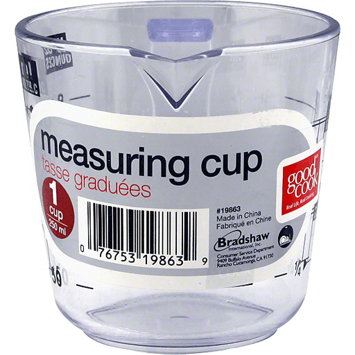 slide 2 of 2, BRADSHAW INTERNATIONAL 2604 Measuring Cup Plastic 1 Cup Clear, 1 cup