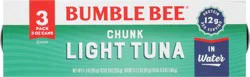 Bumble Bee Chunk Light Tuna in Water 3 - 3 oz Each