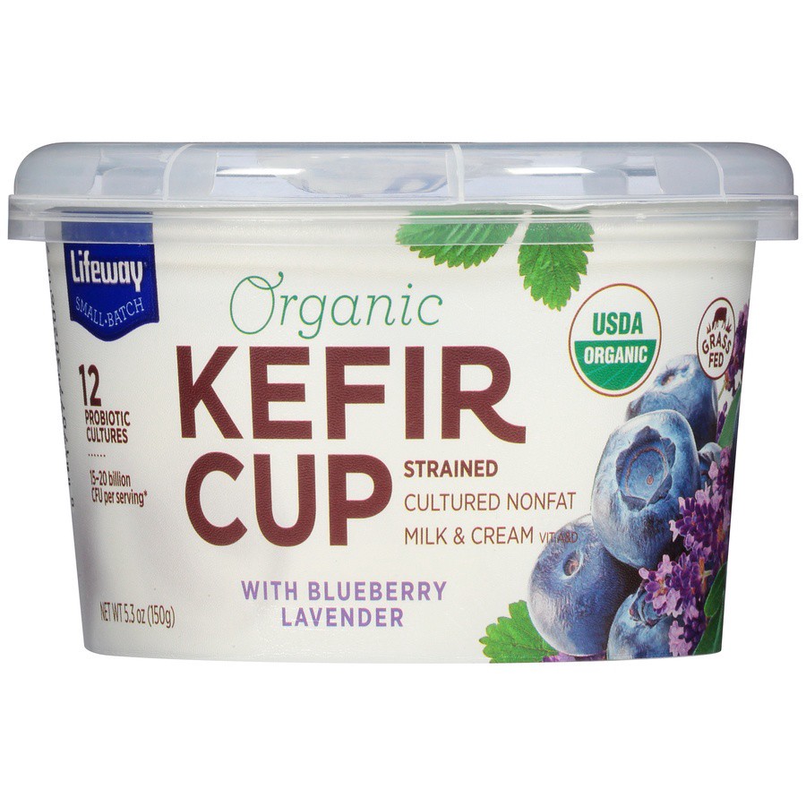 slide 1 of 6, Lifeway Organic Blueberry Lavender Kefir Cup, 5.3 oz