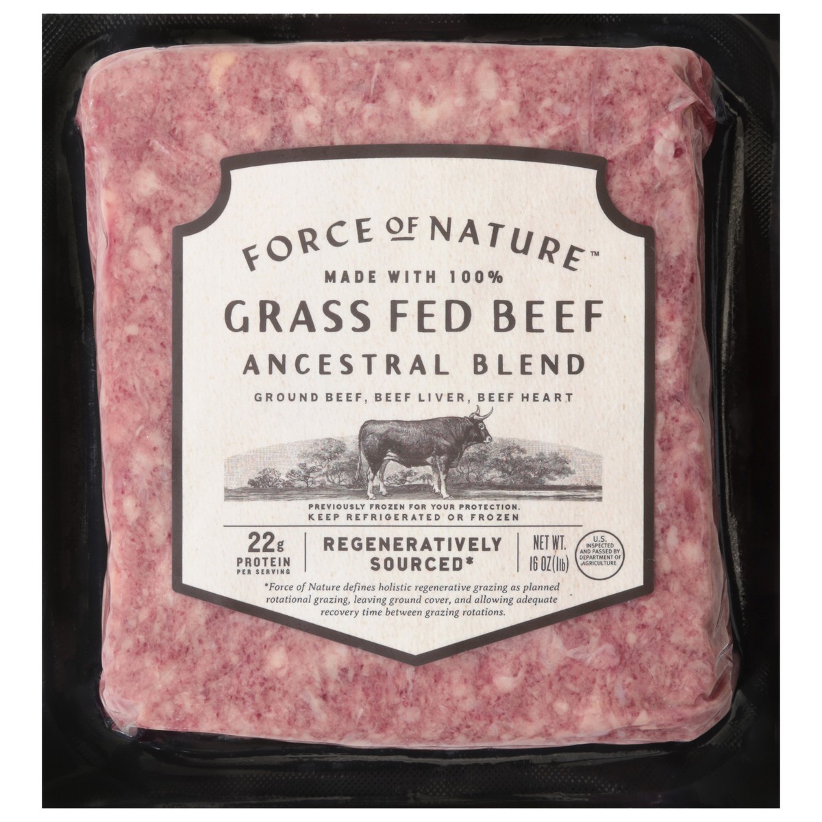 slide 1 of 13, Force Of Nature Ancestral Blend Grass Fed Beef 16 oz, 16 oz