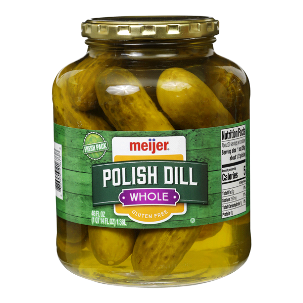 slide 1 of 1, Meijer Polish Dill Pickles, 46 oz