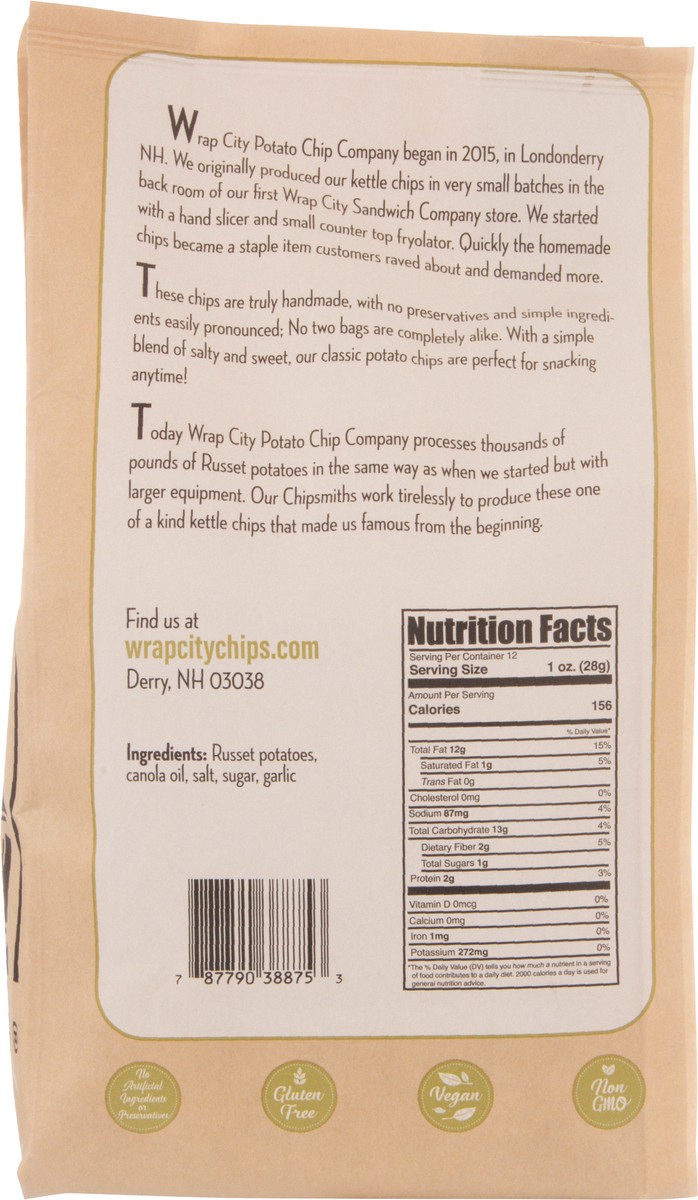 slide 10 of 13, Wrap City Kettle Hand Crafted Original Potato Chips 12 oz, 12 oz