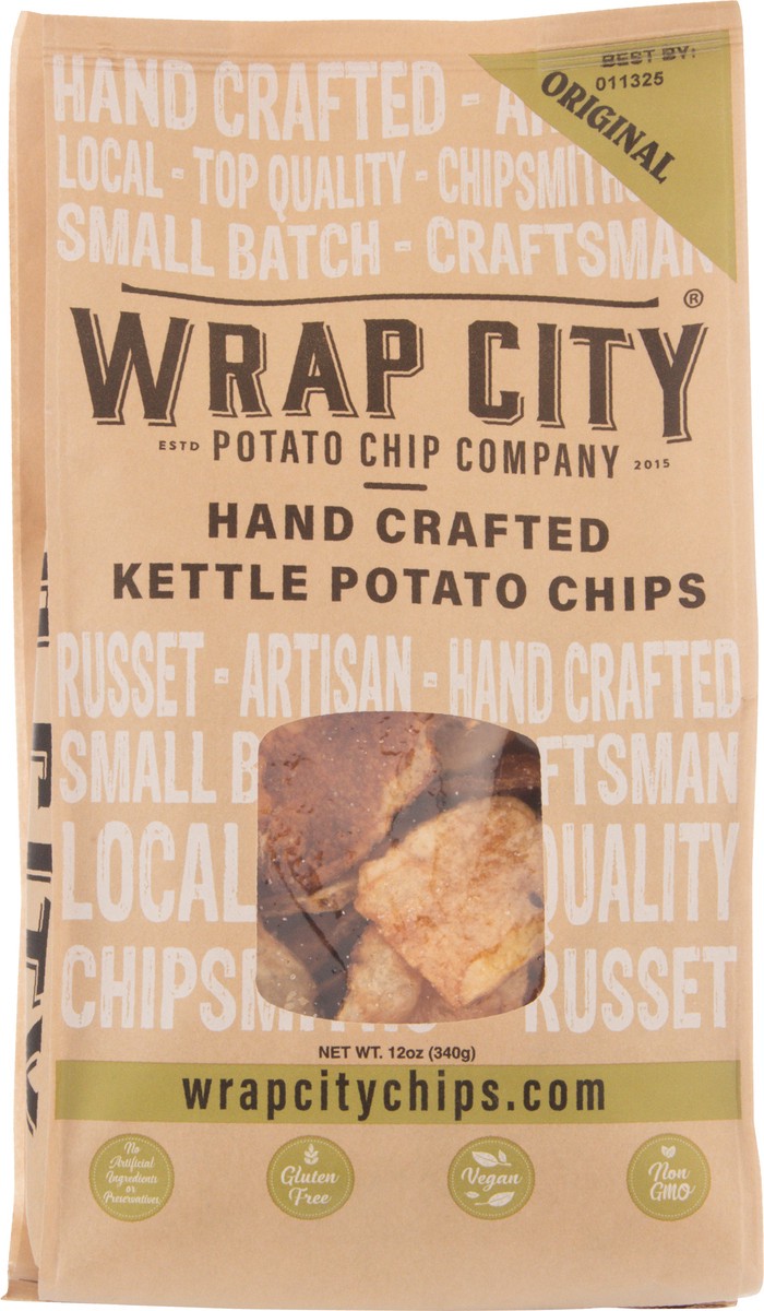 slide 13 of 13, Wrap City Kettle Hand Crafted Original Potato Chips 12 oz, 12 oz
