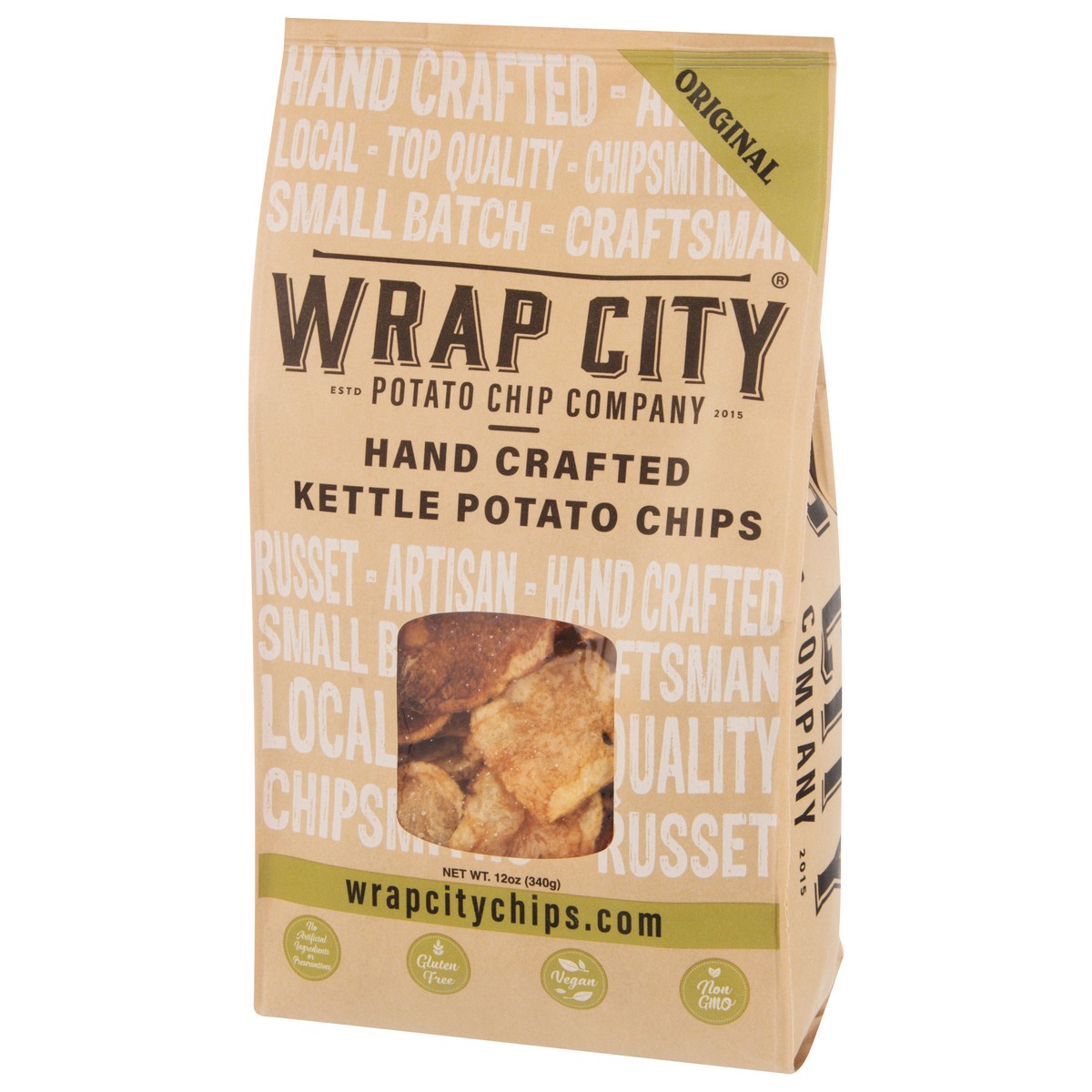 slide 2 of 13, Wrap City Kettle Hand Crafted Original Potato Chips 12 oz, 12 oz