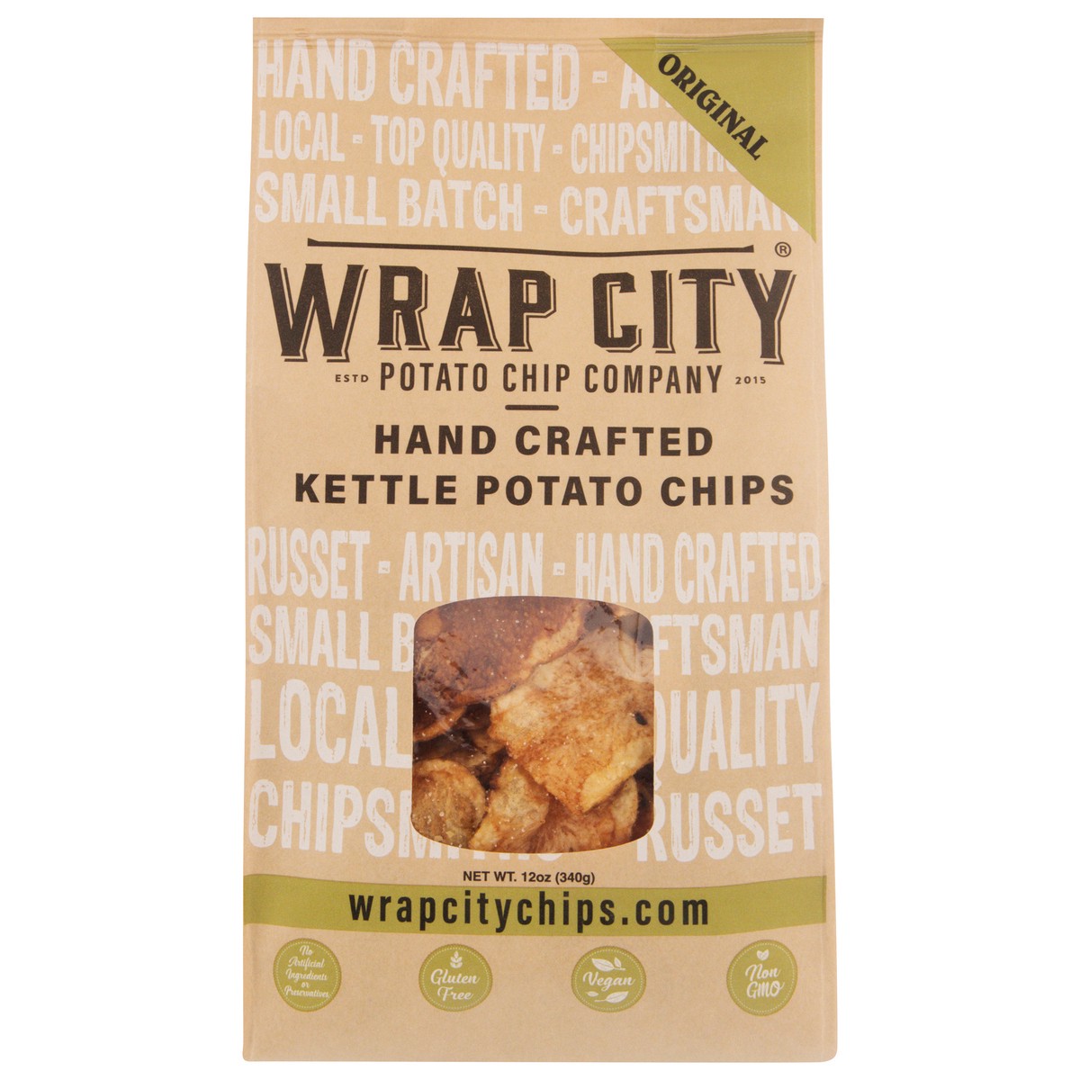 slide 1 of 13, Wrap City Kettle Hand Crafted Original Potato Chips 12 oz, 12 oz