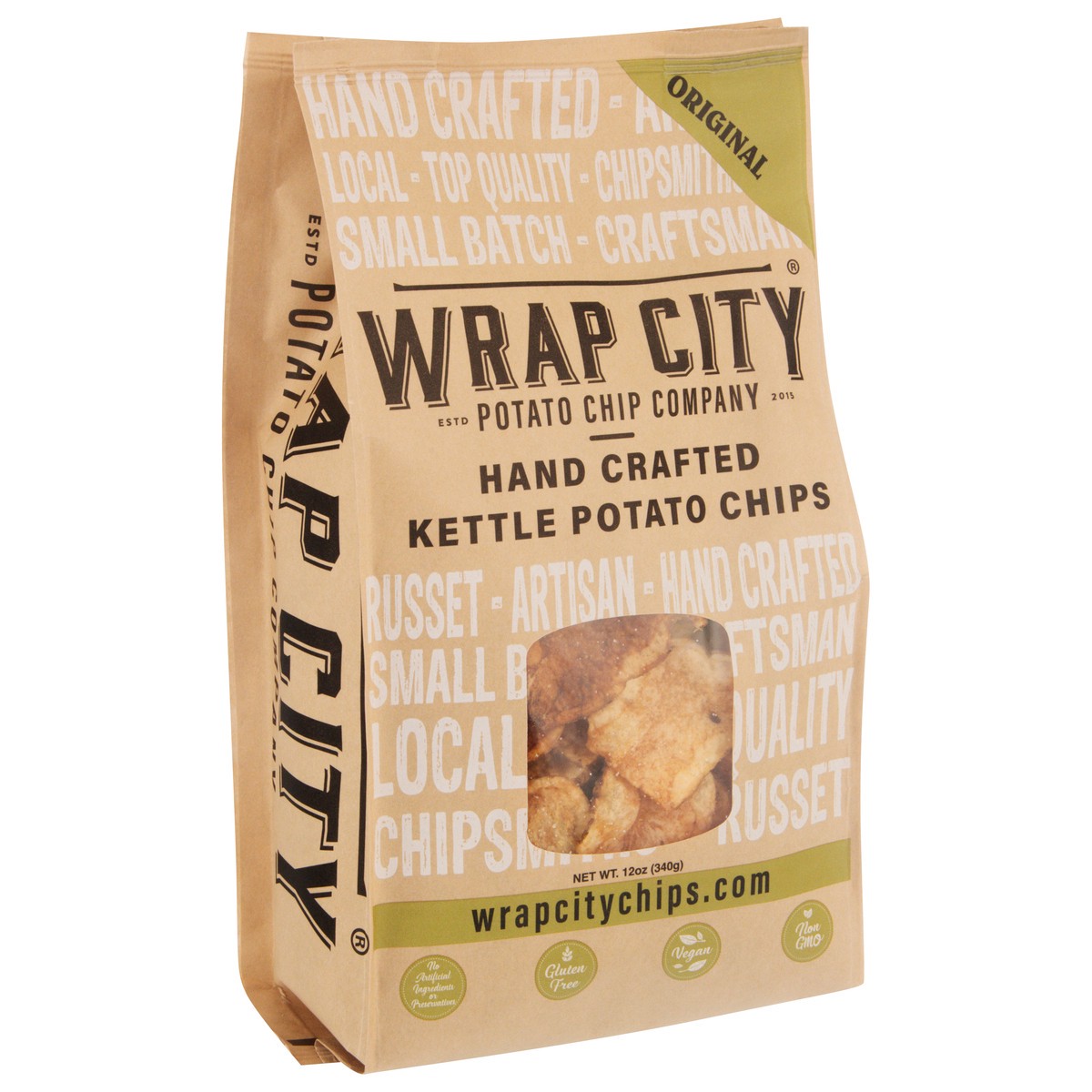 slide 4 of 13, Wrap City Kettle Hand Crafted Original Potato Chips 12 oz, 12 oz