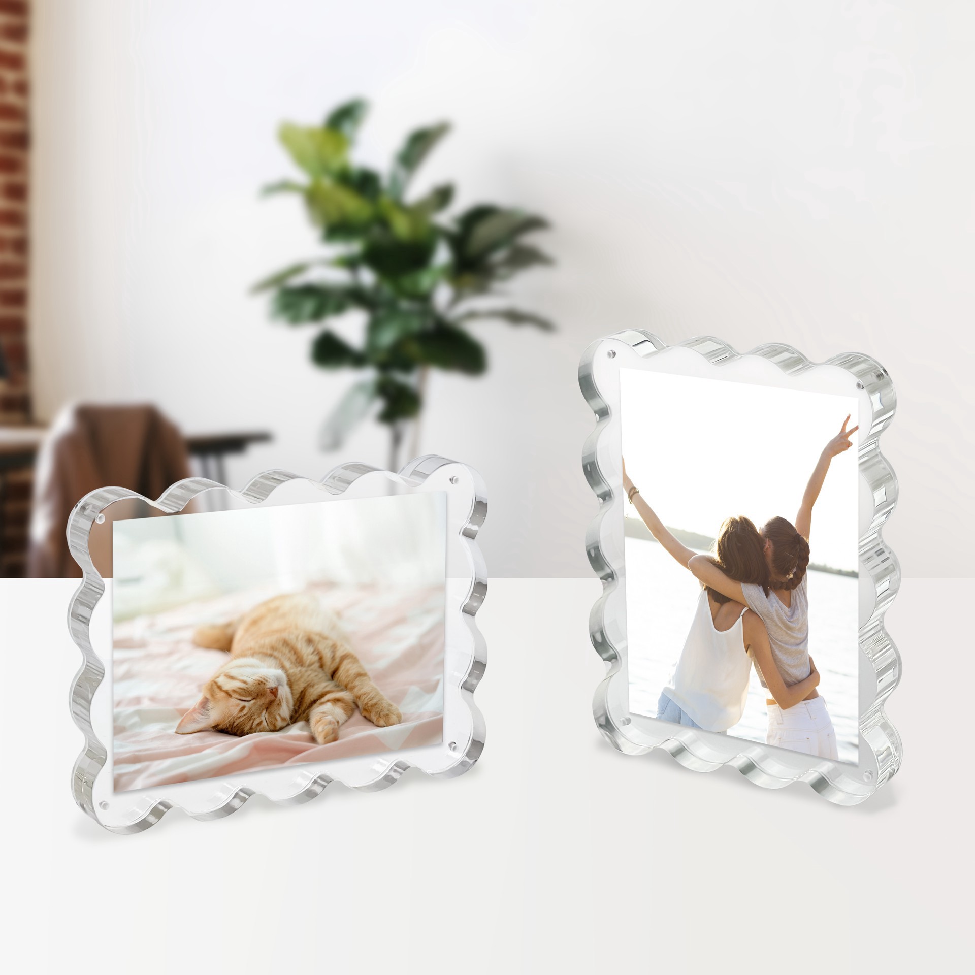 slide 3 of 4, Expressions 5" X 7" Squiggle Acrylic Tabletop Float Frame By Studio Decor, 5 in x 7 in