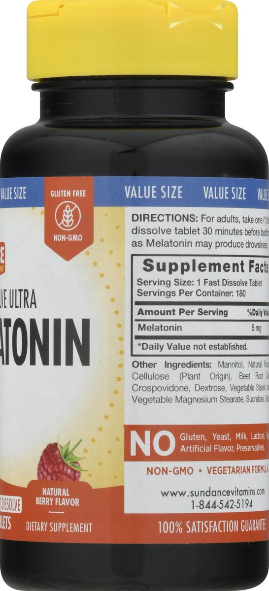 slide 7 of 9, Sundance Vitamins Sundance Melatonin 5 Mg, 180 ct
