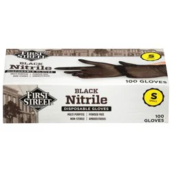 First Street Black Nitrile Glove Small