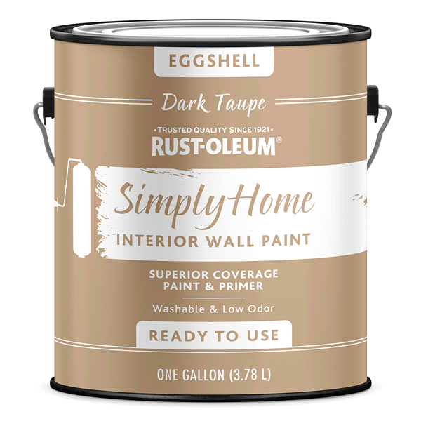 slide 1 of 1, Rust-Oleum Simply Home Interior Wall Paint - 332142, Gallon, Eggshell Dark Taupe, 1 ct