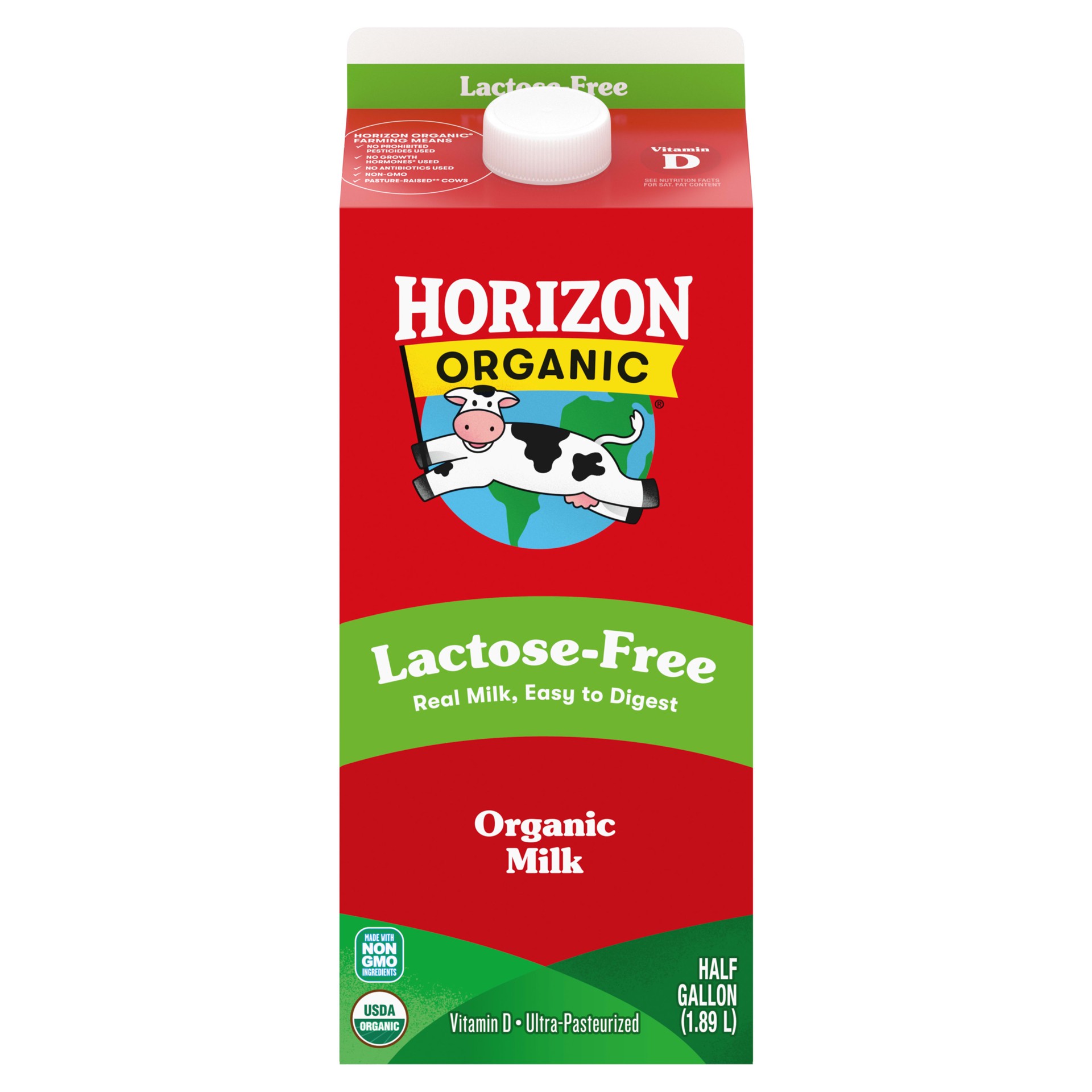 slide 1 of 5, Horizon Organic Lactose Free Milk, Whole Milk, 64 FL OZ Half Gallon Carton, 64 fl oz