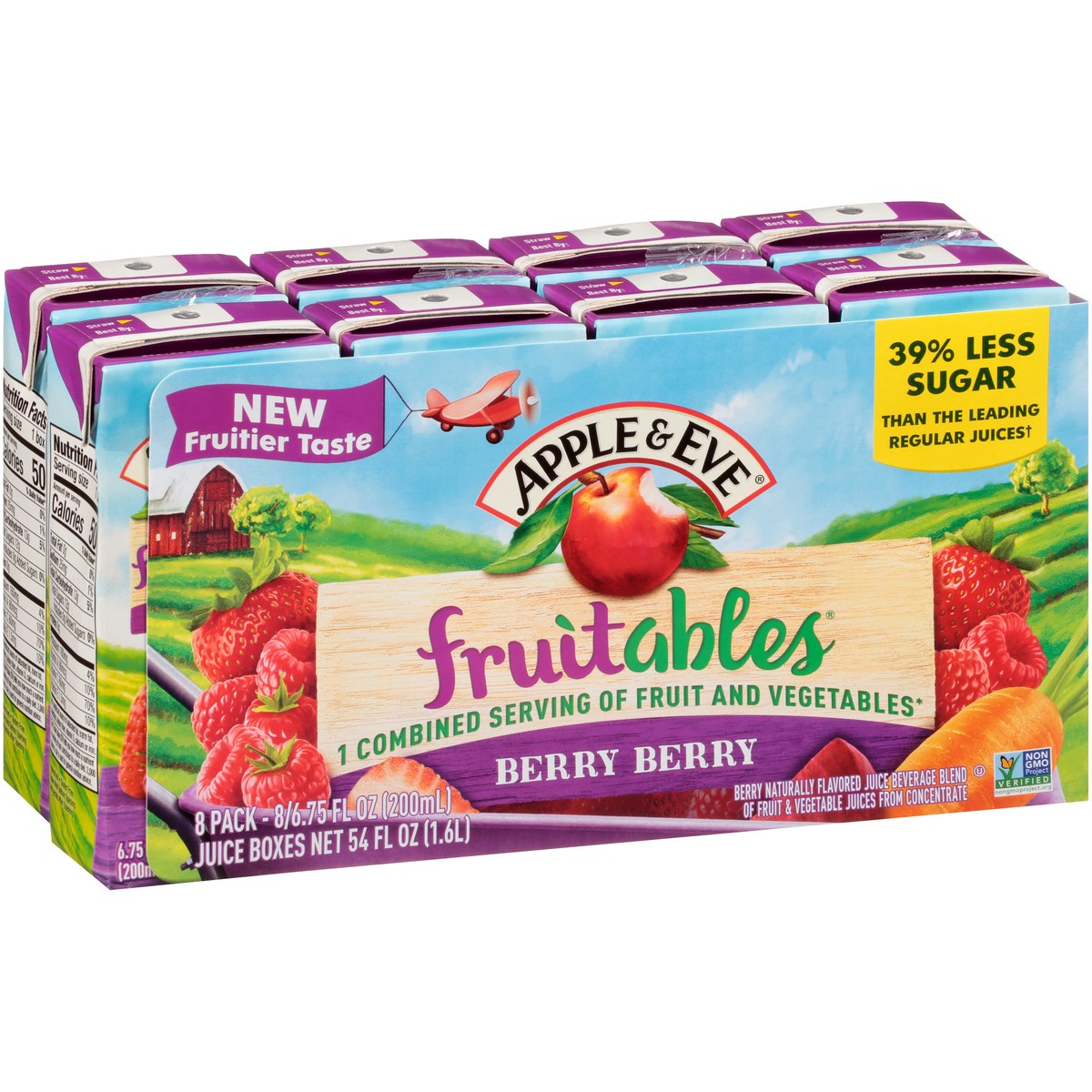 slide 2 of 9, Apple & Eve Berry Fruitables 100% Juice, 8 ct; 6.75 fl oz