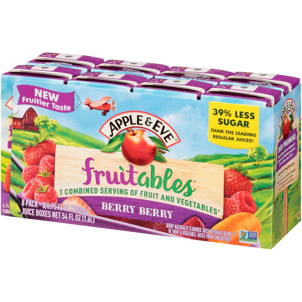 slide 3 of 9, Apple & Eve Berry Fruitables 100% Juice, 8 ct; 6.75 fl oz