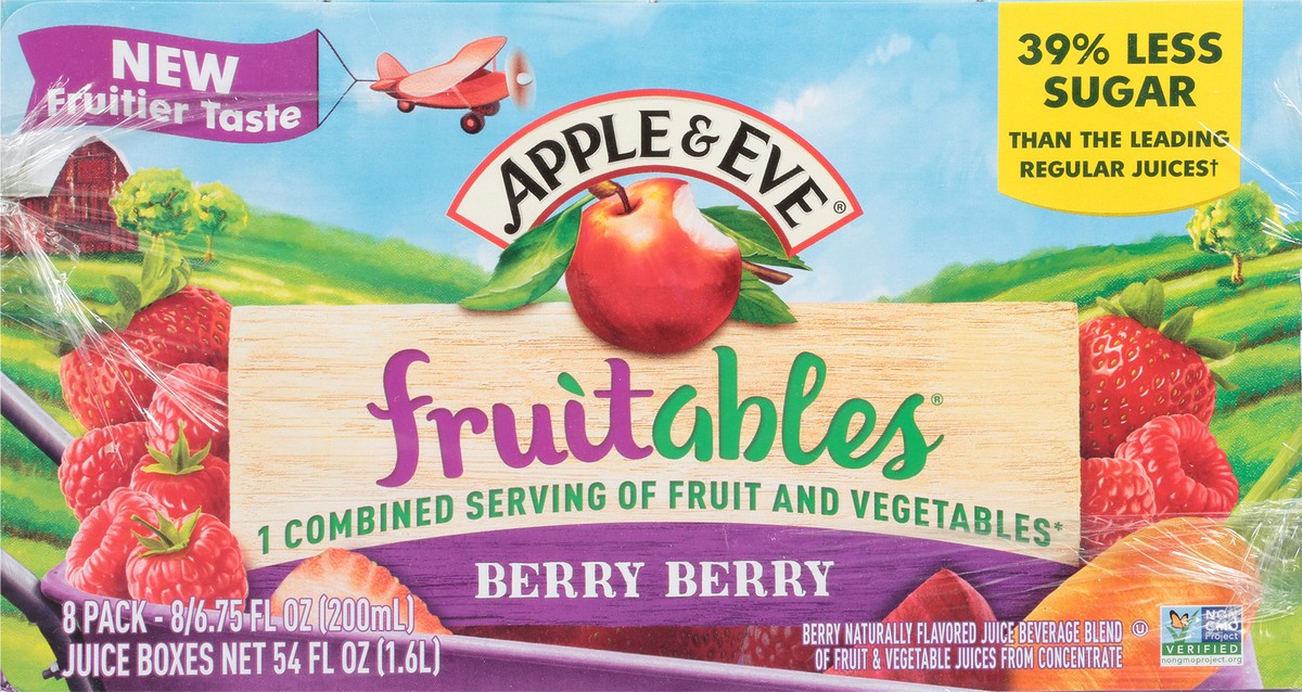 slide 6 of 9, Apple & Eve Berry Fruitables 100% Juice, 8 ct; 6.75 fl oz