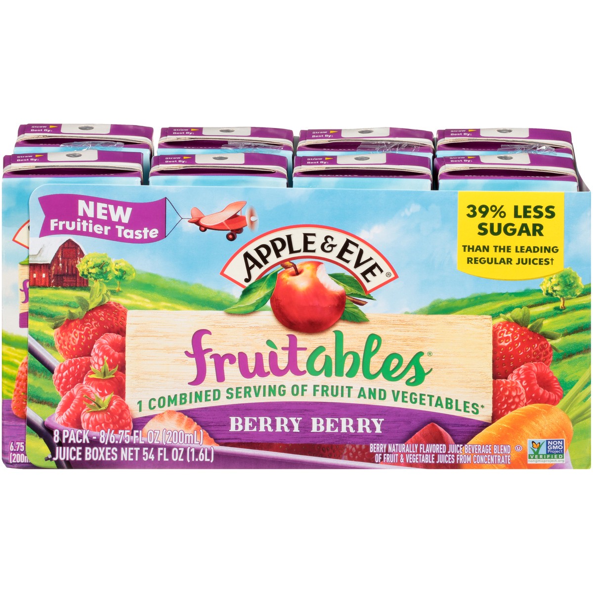 slide 1 of 9, Apple & Eve Berry Fruitables 100% Juice, 8 ct; 6.75 fl oz