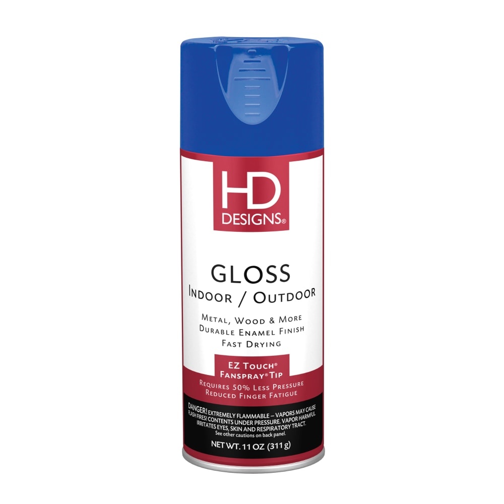 slide 1 of 1, HD Designs Gloss Indoor & Outdoor Durable Enamel Finish Spray Paint - Blue, 11 oz