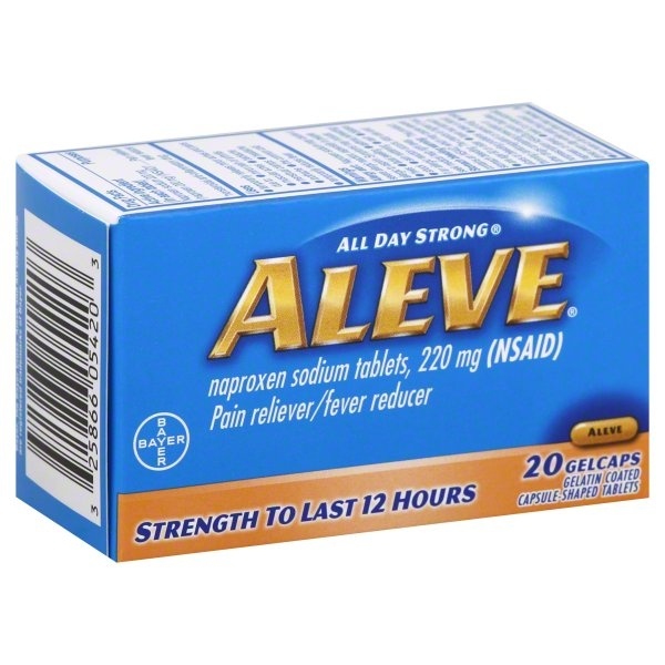 slide 1 of 1, Aleve Pain Reliever Gelcaps, 20 ct; 220 mg