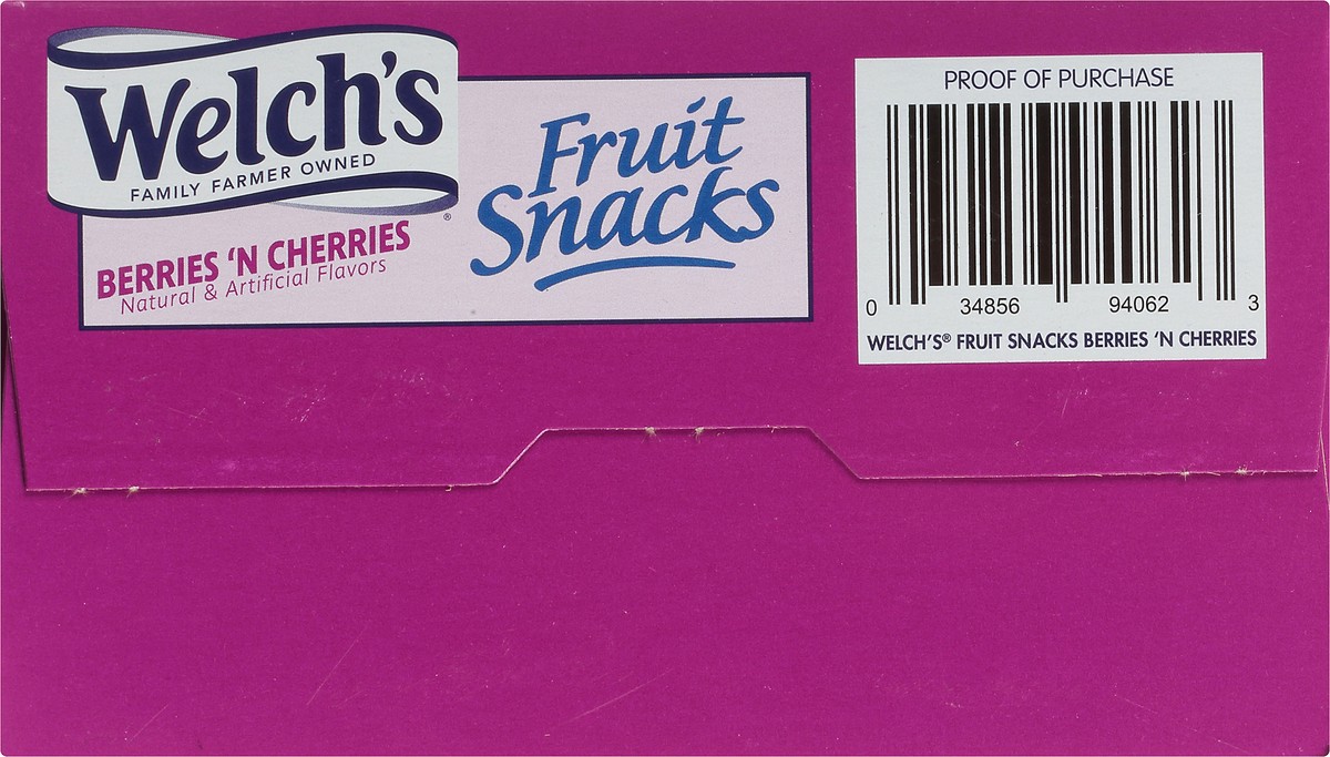slide 10 of 14, Welch's Fruit Snacks, Berries 'N Cherries, 0.9 Ounce, 40 Pouches, 36 oz