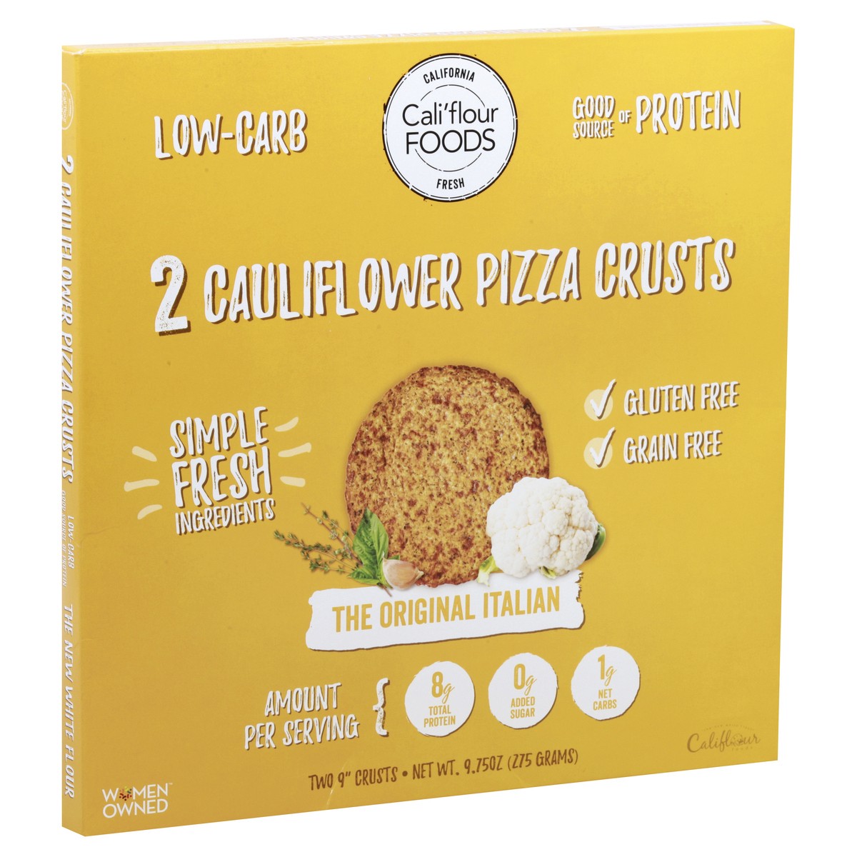 slide 3 of 10, Cali'flour Foods Cauliflower Pizza Crust Artisan Flatbread Style - The Original Italian, 9.75 oz