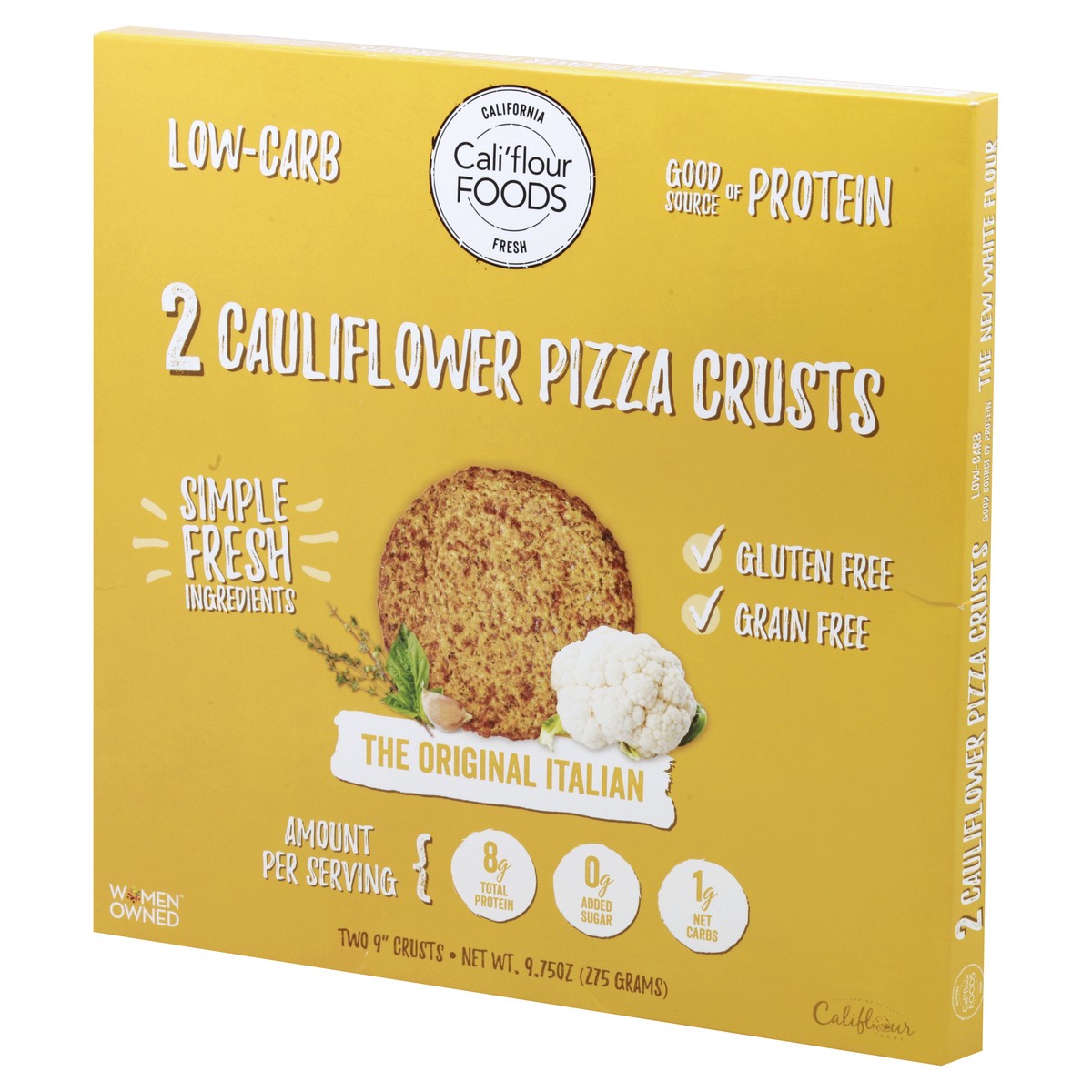 slide 8 of 10, Cali'flour Foods Cauliflower Pizza Crust Artisan Flatbread Style - The Original Italian, 9.75 oz