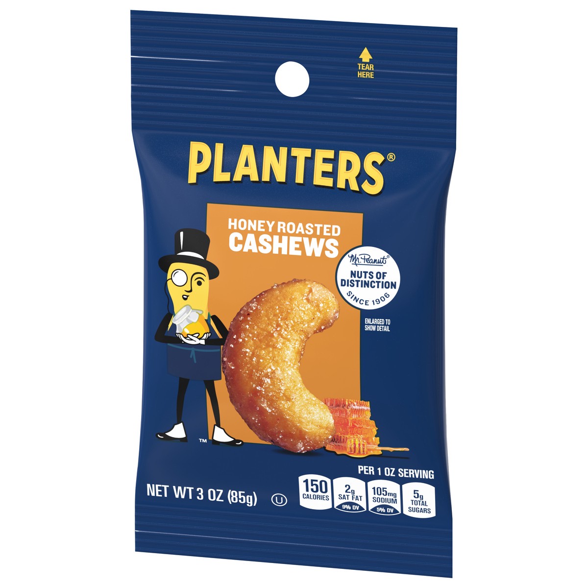 slide 3 of 10, Planters Honey Roasted Cashews 3 oz, 3 oz