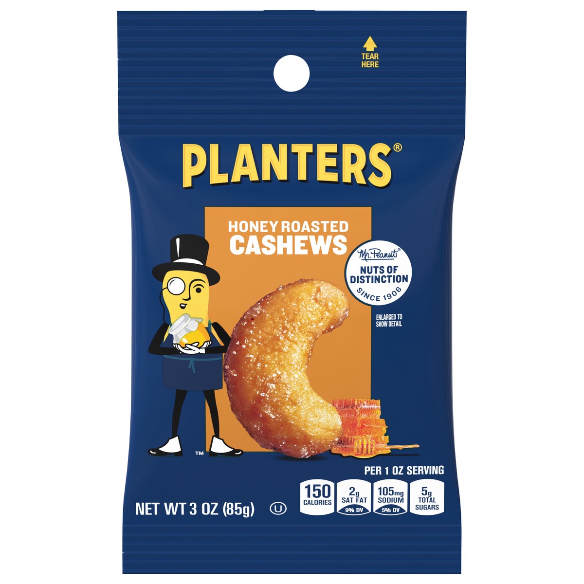 slide 9 of 10, Planters Honey Roasted Cashews 3 oz, 3 oz