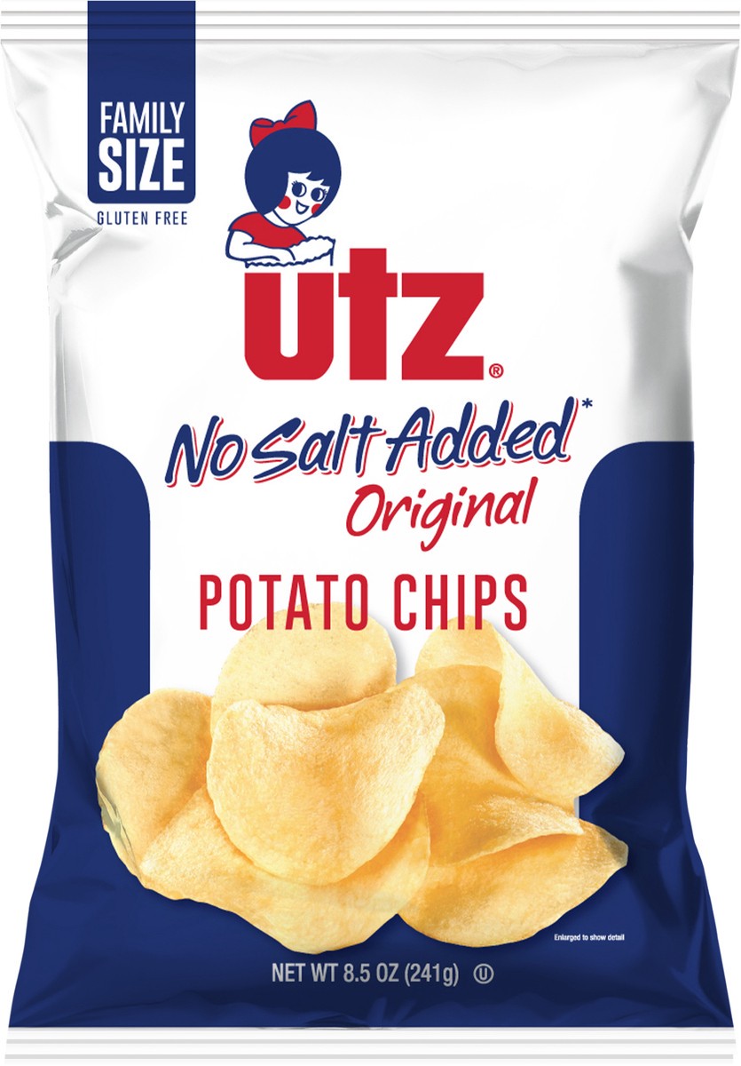 slide 4 of 7, Utz 8.5 oz Utz Original No Salt Added Potato Chips, 8.5 oz