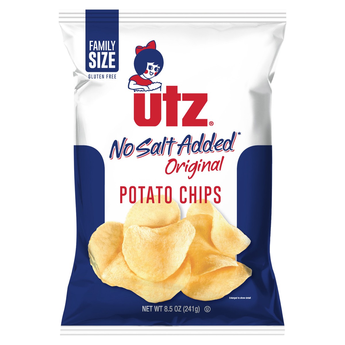 slide 1 of 7, Utz 8.5 oz Utz Original No Salt Added Potato Chips, 8.5 oz