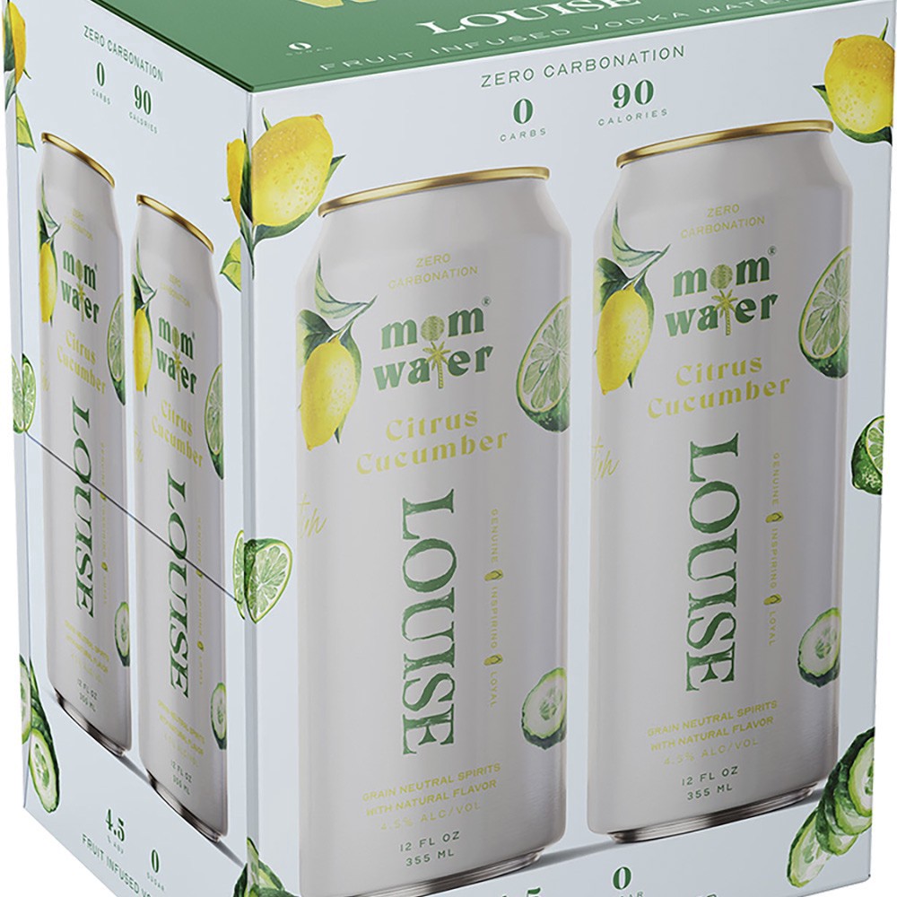 slide 1 of 1, Mom Water Llc Mom Water Louise, 4 ct; 12 oz