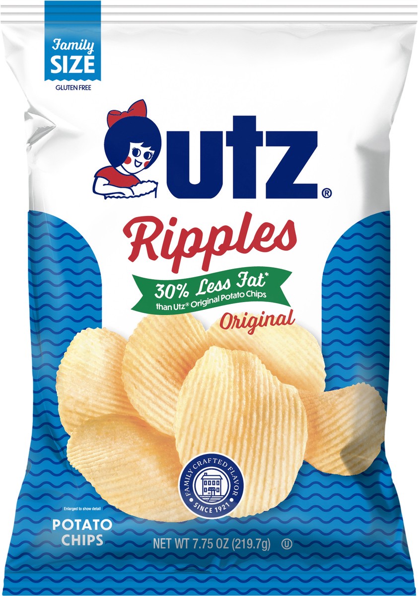 slide 3 of 7, Utz 7.75 oz Utz Ripples Original Reduced Fat Potato Chips, 7.75 oz