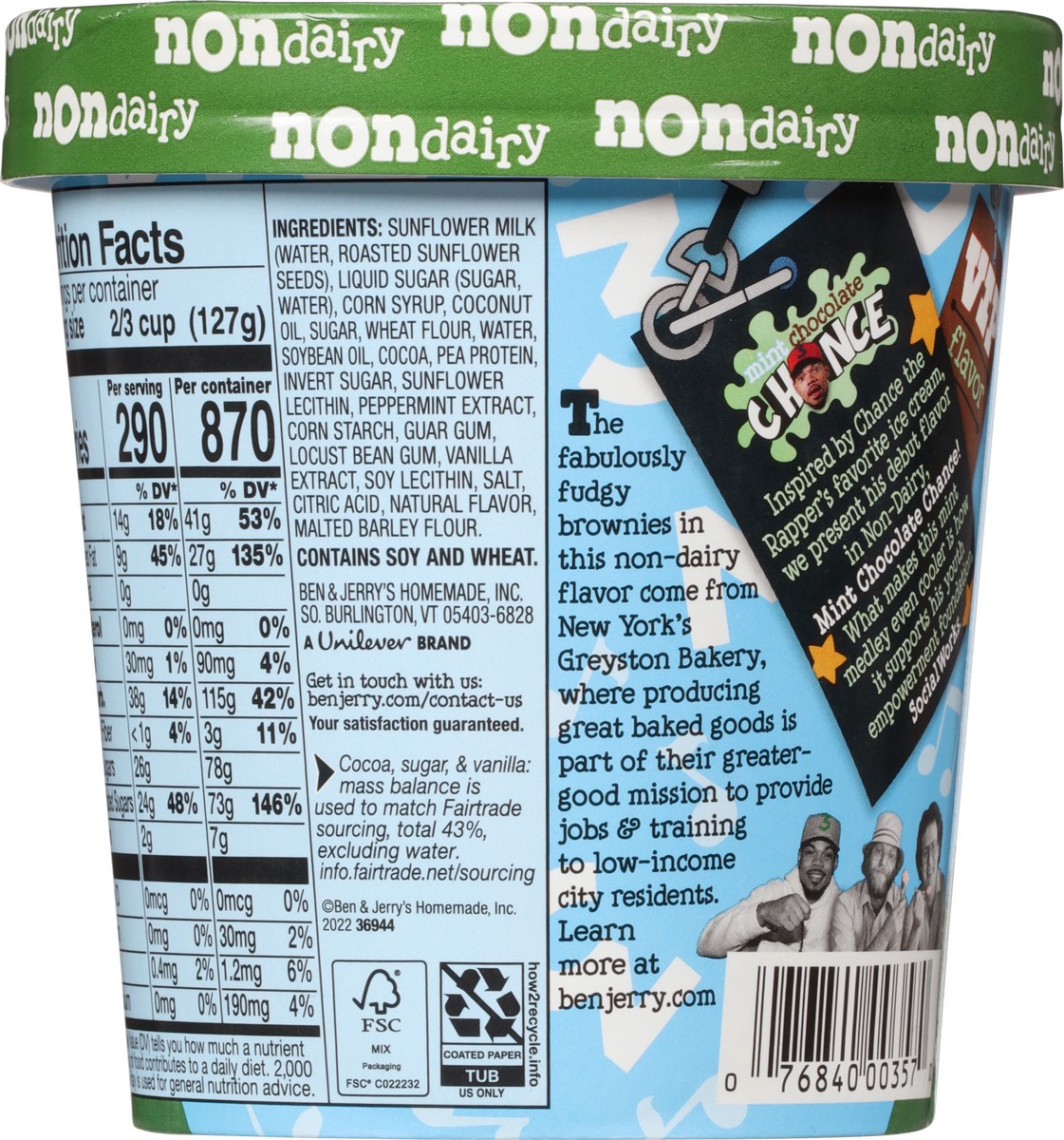 slide 7 of 14, Ben & Jerry's Mint Chocolate Chance™ Frozen Dessert Non-Dairy, 1 pint